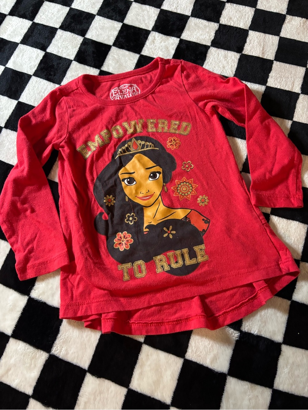 3T Disney Elena of Avalor Red Girls' 'Empowered to Rule' Long-Sleeve Top
